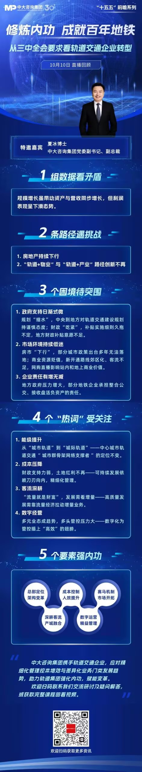 直播回顾 | “十五五”前瞻课程：从三中全会要求看轨道交通企业转型